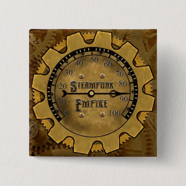 Chapa Cuadrada El Pin del imperio de Steampunk (Anverso)