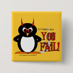 Chapa Cuadrada El pingüino malvado le dice FALL Bling cuadrado