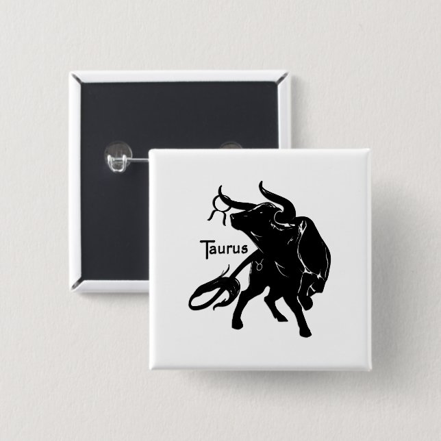 Chapa Cuadrada El poderoso Tauro el zodíaco toro (Anverso y reverso)