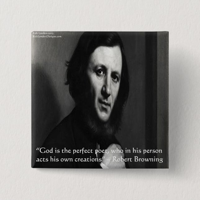 Chapa Cuadrada El poeta perfecto de Dios Robert Browning (Anverso)