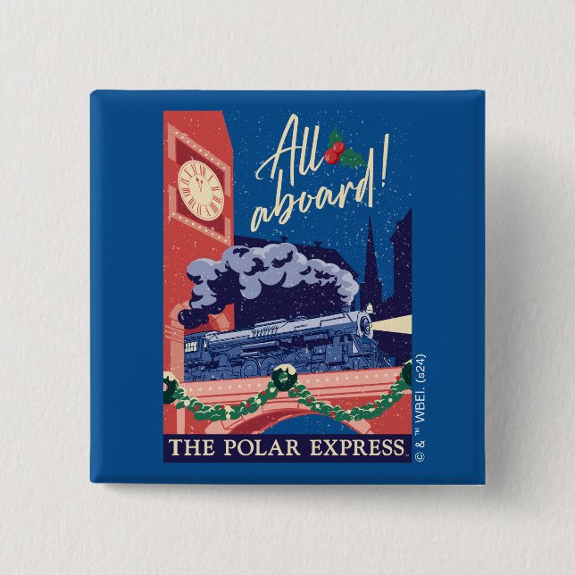 Chapa Cuadrada El Polar Express - ¡Todos a bordo! (Anverso)