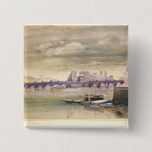 Chapa Cuadrada El Pont-Neuf y el Ile de la Cite, 1881