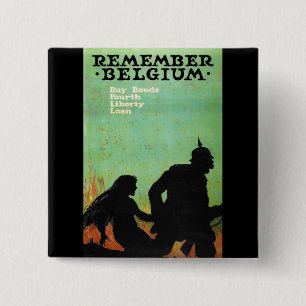 Chapa Cuadrada El poster de la propaganda "recuerda Bélgica" WWII