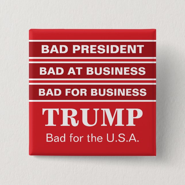 Chapa Cuadrada El presidente antiTrump vota azul (Anverso)