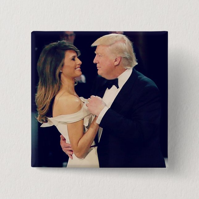 Chapa Cuadrada El presidente Trump y el baile de Melania (Anverso)