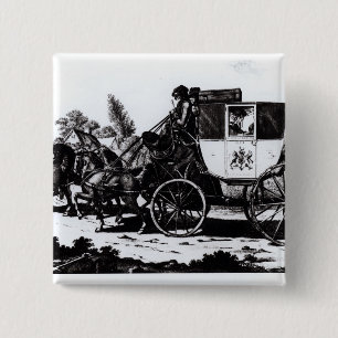 Chapa Cuadrada El primer coche de correo, 1784