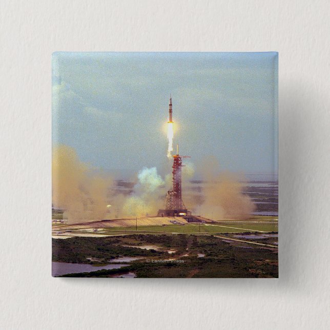 Chapa Cuadrada El proyecto de prueba Apollo Soyuz Saturn IB Launc (Anverso)