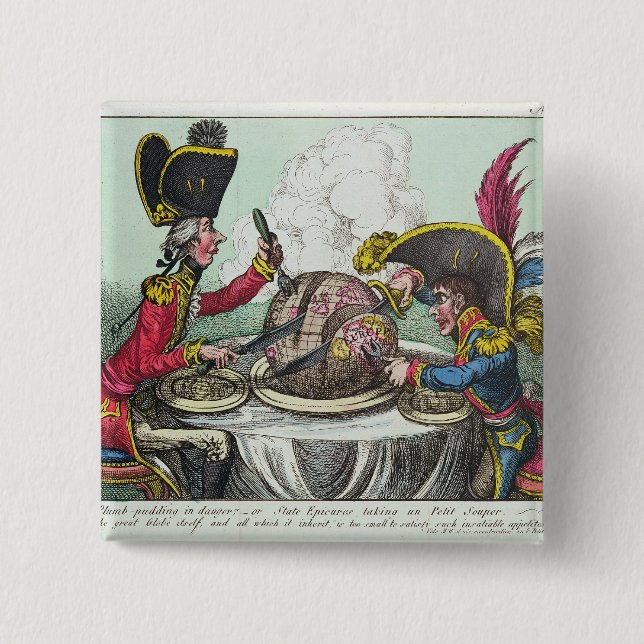 Chapa Cuadrada El pudín de ciruelo en el peligro, 1805 (Anverso)