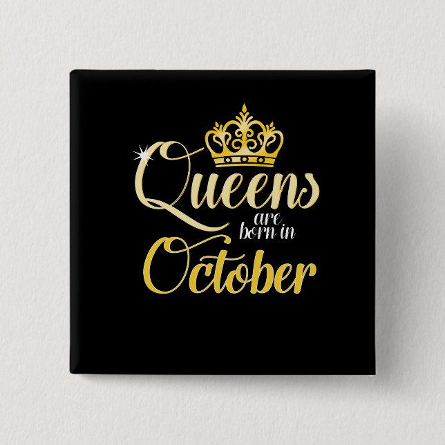 Chapa Cuadrada El Queens es en octubre cumpleaños nacido del (Anverso)