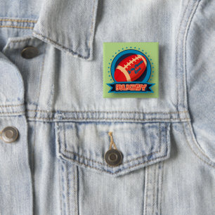 Chapa Cuadrada El rugby es mi deporte favorito, logotipo de fútbo