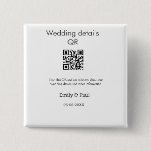 Chapa Cuadrada El sitio web de la boda detalles escanear QR agreg