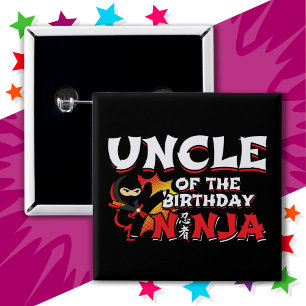 Chapa Cuadrada El tío Fiesta del cumpleaños Ninja al estilo de un