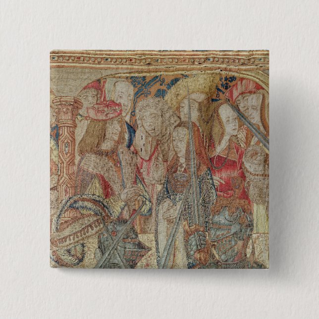 Chapa Cuadrada El torneo, tapicería vertical del telar (Anverso)