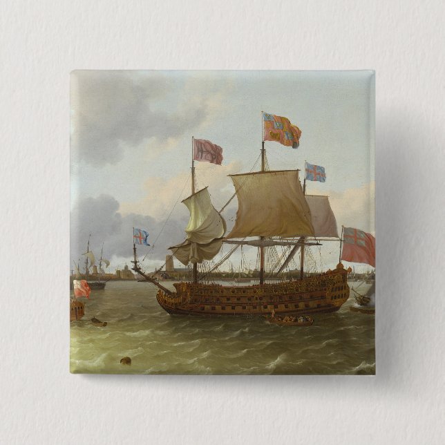 Chapa Cuadrada El Tres-Amo "Britannia" en Rotterdam, 1698 (Anverso)