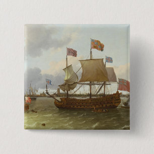 Chapa Cuadrada El Tres-Amo "Britannia" en Rotterdam, 1698