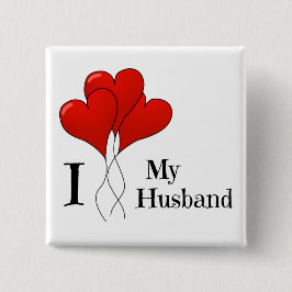 Chapa Cuadrada El trío de globos de corazón rojo que amo a mi esp