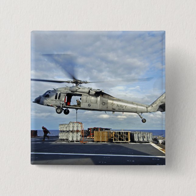 Chapa Cuadrada El vuelo MH-60S Seahawk se prepara para entregar m (Anverso)