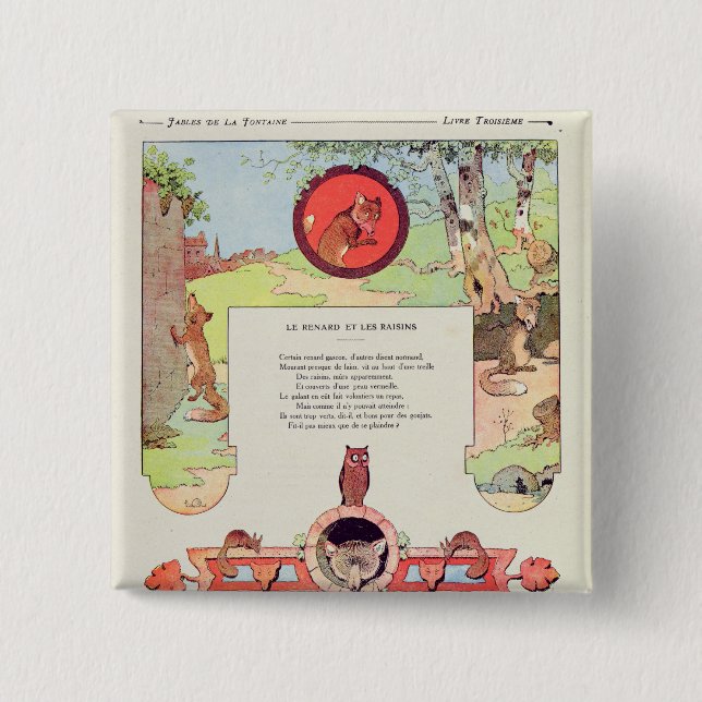Chapa Cuadrada El zorro y las uvas (Anverso)