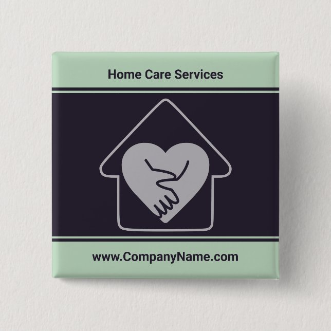 Chapa Cuadrada Elderly Care Custom Logo & Custom Text Promotional (Anverso)