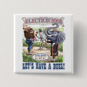 Chapa Cuadrada Elección política 2008 del duelo de la mascota