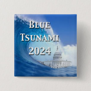 Chapa Cuadrada Elecciones Blue Tsunami 2024