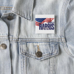 Chapa Cuadrada Elecciones Harris 2024