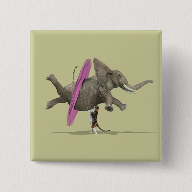 Chapa Cuadrada Elefante bailante de ballet (Anverso)