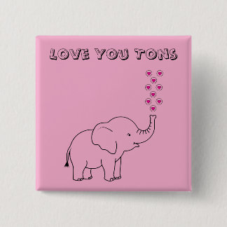 Chapa Cuadrada Elefante Bonito Te Ama Montones Rosa