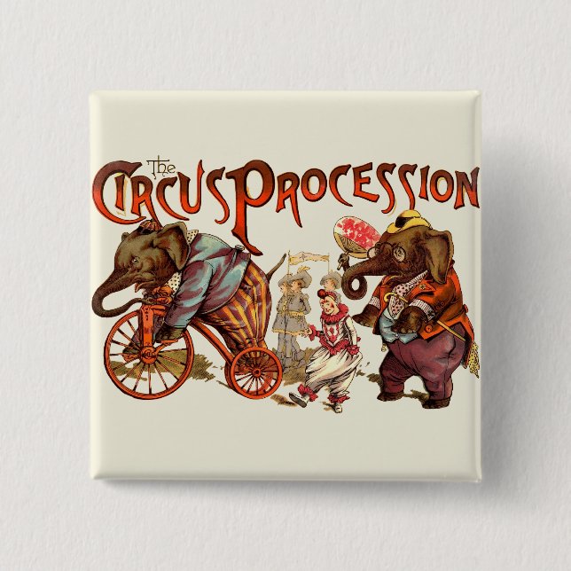 Chapa Cuadrada Elefante de la procesión del circo (Anverso)