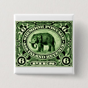 Chapa Cuadrada Elefante de los Estados del Príncipe Indio 1895