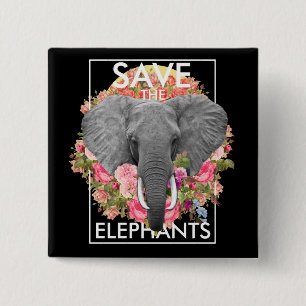 Chapa Cuadrada Elefante floral