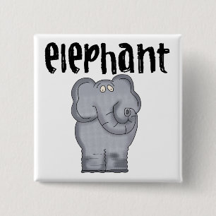 Chapa Cuadrada Elefante gris