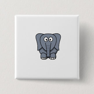 Chapa Cuadrada Elefante lindo Clipart del dibujo animado