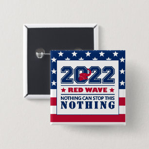 Chapa Cuadrada Elefante Rojo OLA ROJA 2022 Elecciones de mitad de