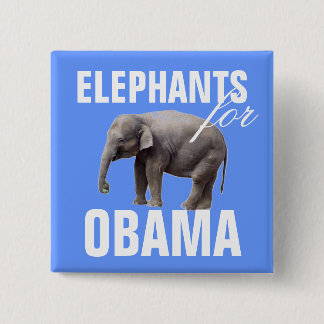 Chapa Cuadrada Elefantes para Obama