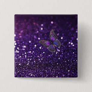 Chapa Cuadrada Elegancia encantadora: la mariposa morada