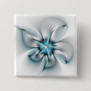 Chapa Cuadrada Elegancia floral arte abstracto moderno fractal az