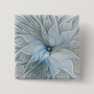 Chapa Cuadrada Elegante belleza arte abstracto fractal flor moder