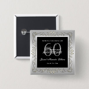 Chapa Cuadrada Elegante Decoración de Plata para Bodas de Diamant