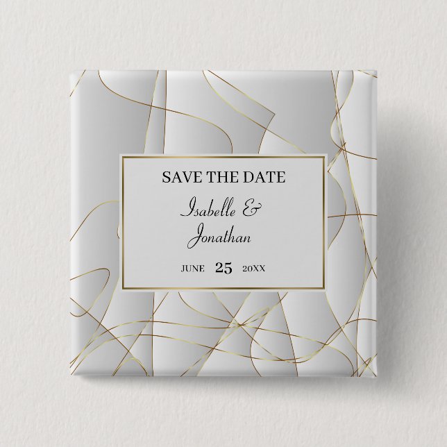 Chapa Cuadrada Elegante diseño Art Deco (Anverso)