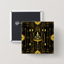 Chapa Cuadrada Elegante gatsby negro dorado