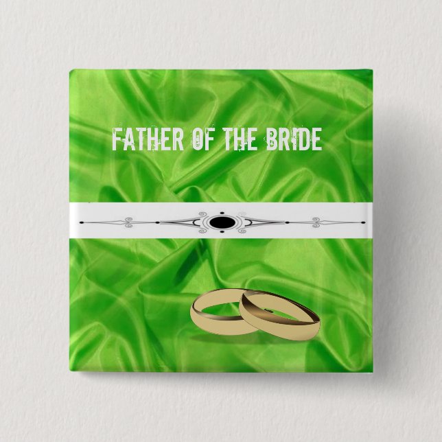 Chapa Cuadrada Elegante`Lime Green Silk Effect Boda (Anverso)