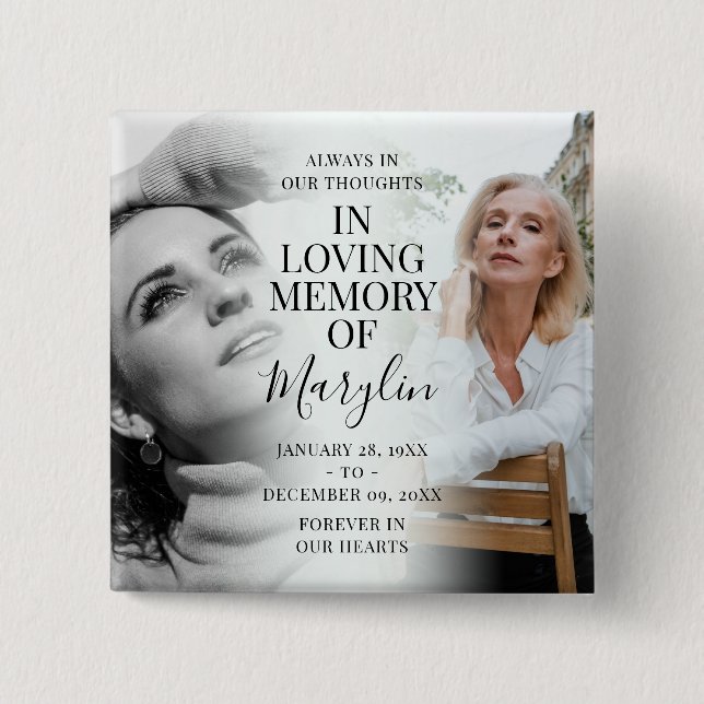 Chapa Cuadrada Elegante monumento funerario antes y después de la (Anverso)