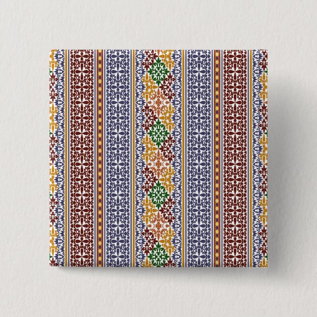 Chapa Cuadrada elegante patrón étnico   (Anverso)