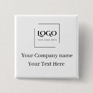 Chapa Cuadrada Elegante plantilla de tu logo personalizada