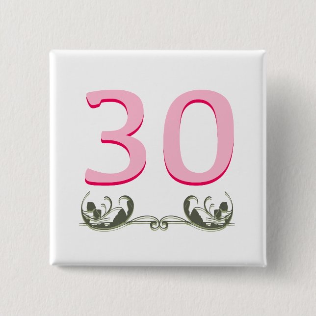 Chapa Cuadrada Elegante regalo 30.º (Anverso)