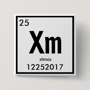 Chapa Cuadrada elemento químico en forma de navidad
