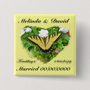 Chapa Cuadrada Elementos de mariposa de cola Swallowtail boda