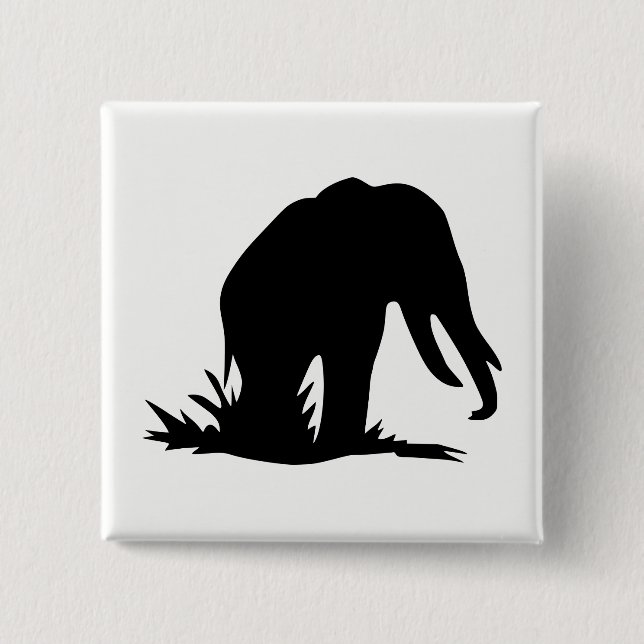 Chapa Cuadrada Elephant Silhouette (Anverso)