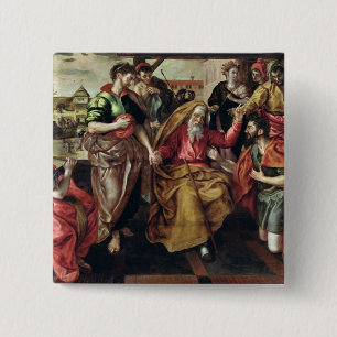 Chapa Cuadrada Eliezer que pide Rebecca casar a Isaac, 1562